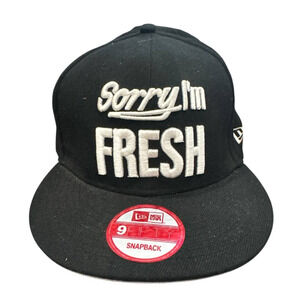 New Era 9FIFTY Snapback "Sorry I'm Fresh" Black White Cap Adjustable One Size